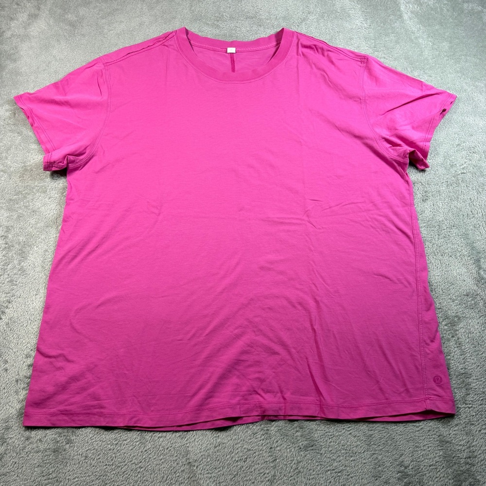 Lululemon All Yours Cotton T-Shirt Women 14 Pink Short Sleeve Activewear